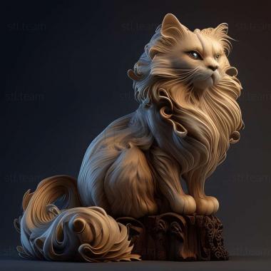 3D model Oriental Longhair cat (STL)